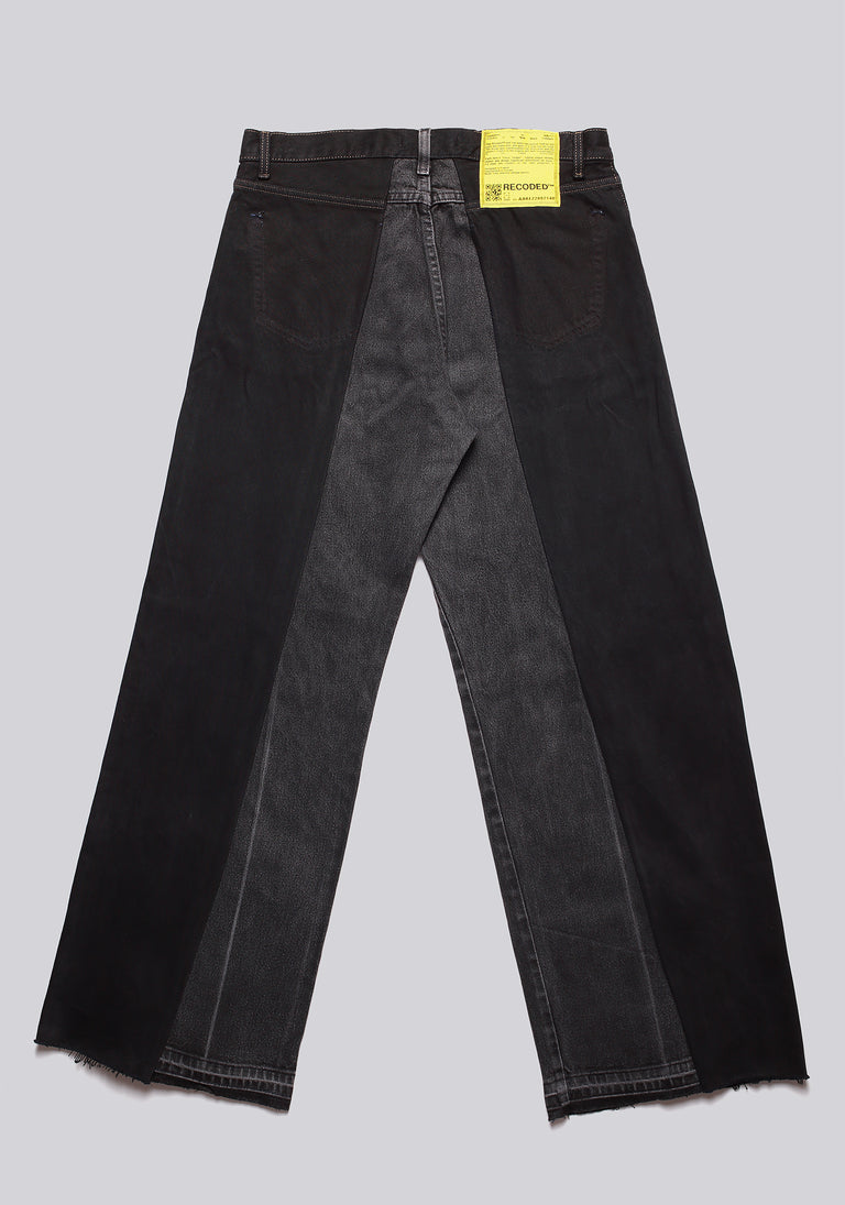 Large Biais Cut Split Denim