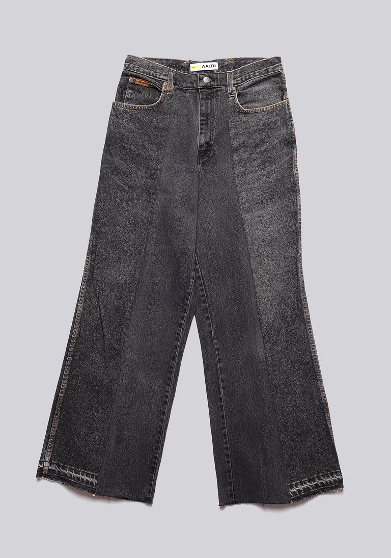 Large Biais Cut Split Denim