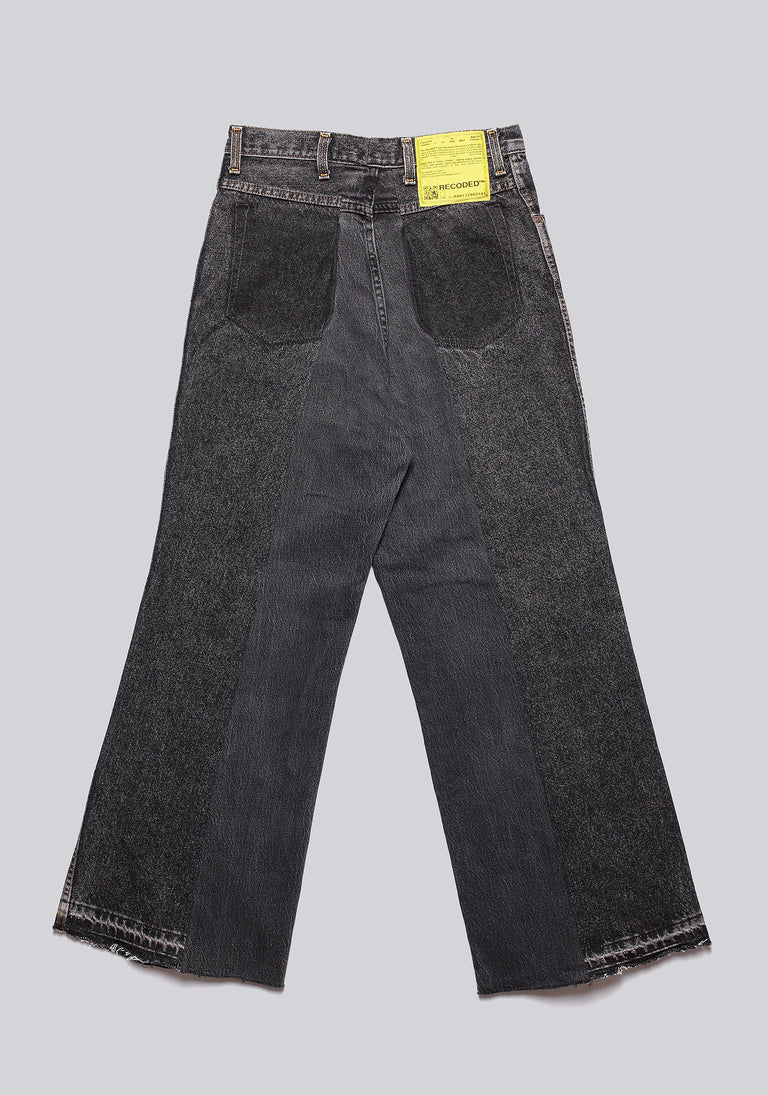 Large Biais Cut Split Denim