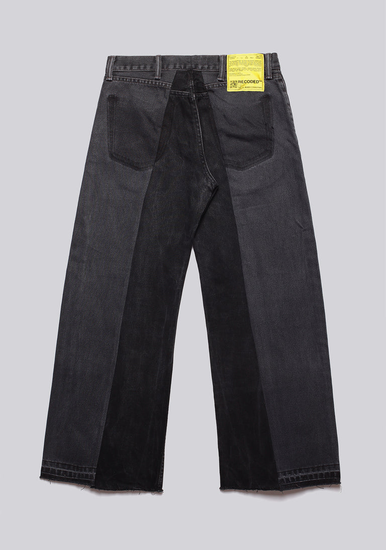 Large Biais Cut Split Denim