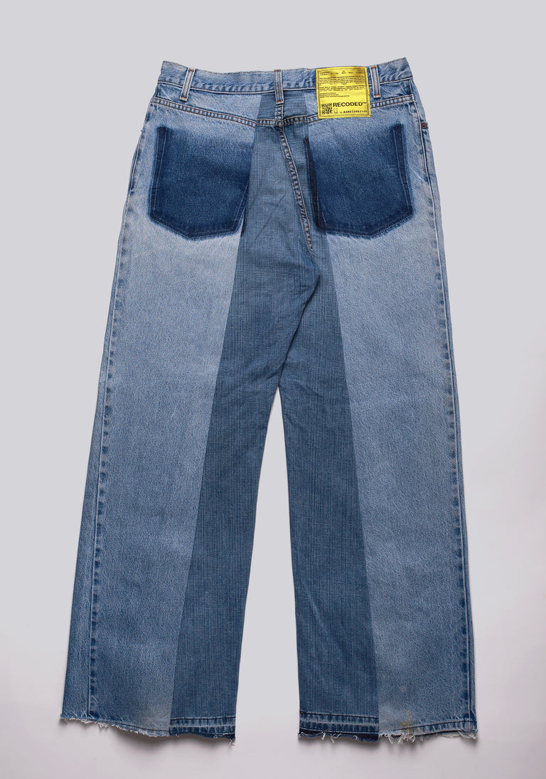 Large Biais Cut Split Denim