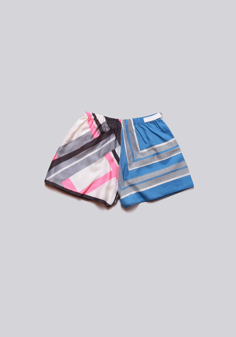 Silk Scarf Split Elasticated Short