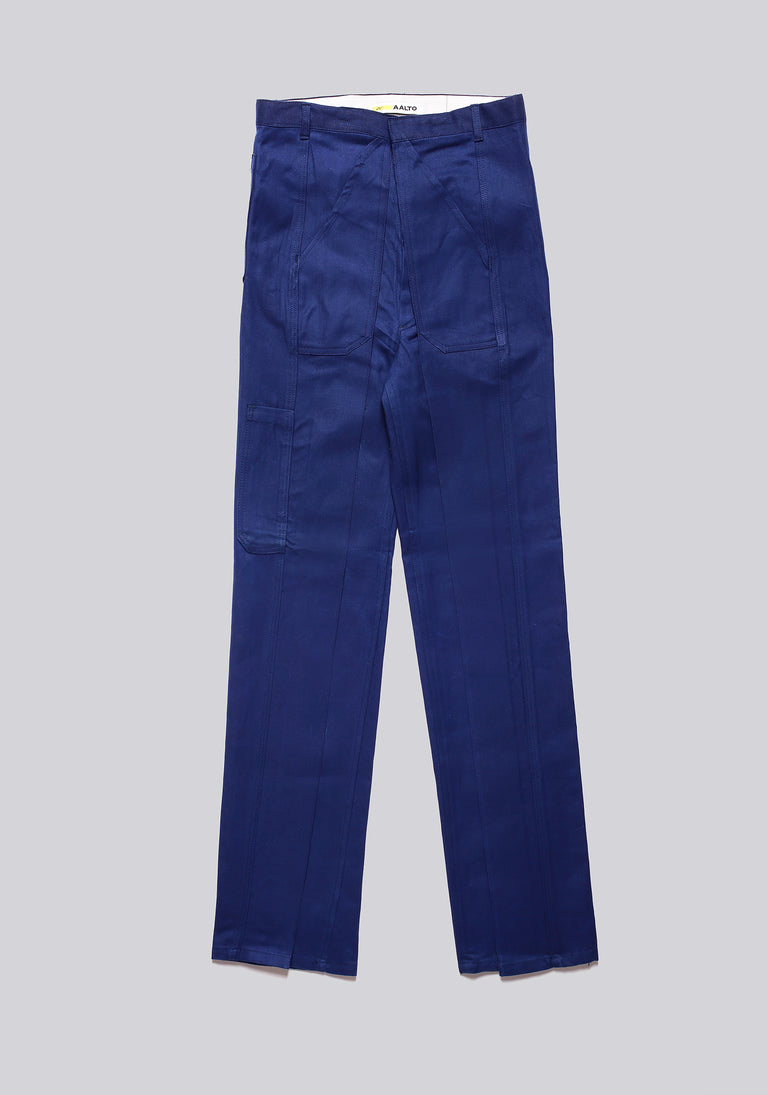 Worker Blue Front Pleat Trousers