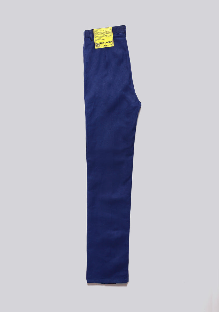 Worker Blue Front Pleat Trousers