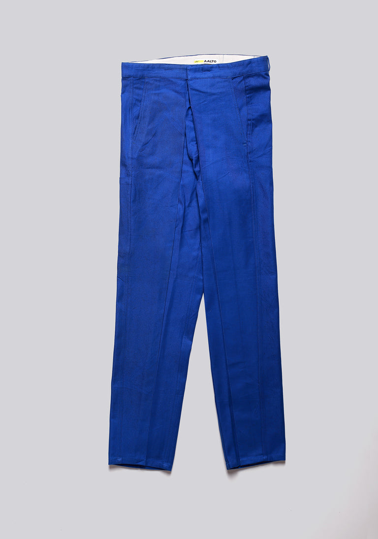 Worker Blue Front Pleat Trousers