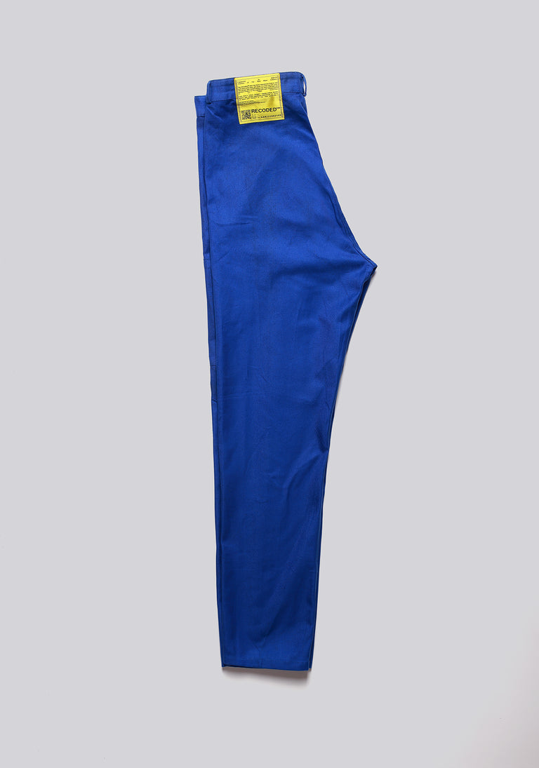 Worker Blue Front Pleat Trousers
