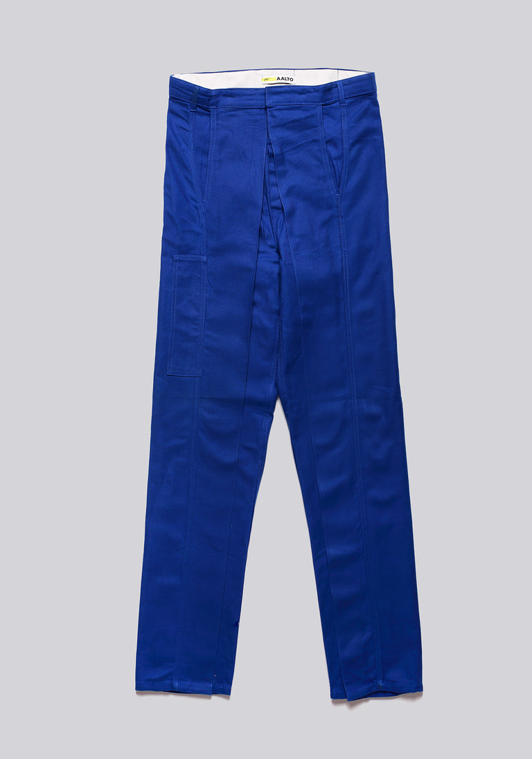Worker Blue Front Pleat Trousers