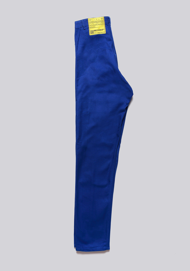 Worker Blue Front Pleat Trousers