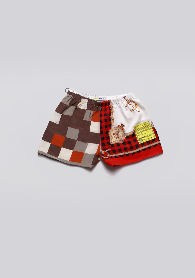 Silk Scarf Split Elasticated Short