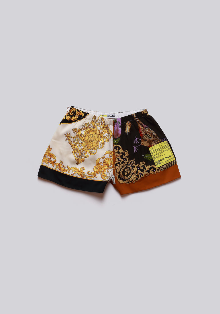 Silk Scarf Split Elasticated Short