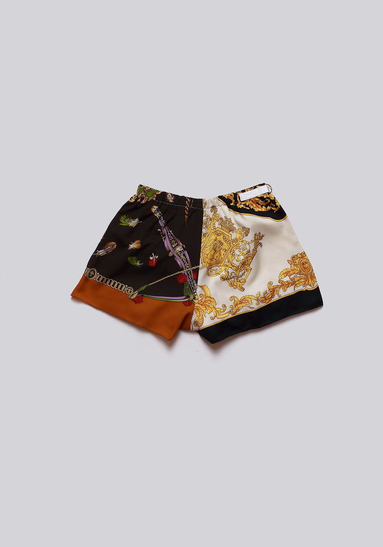 Silk Scarf Split Elasticated Short