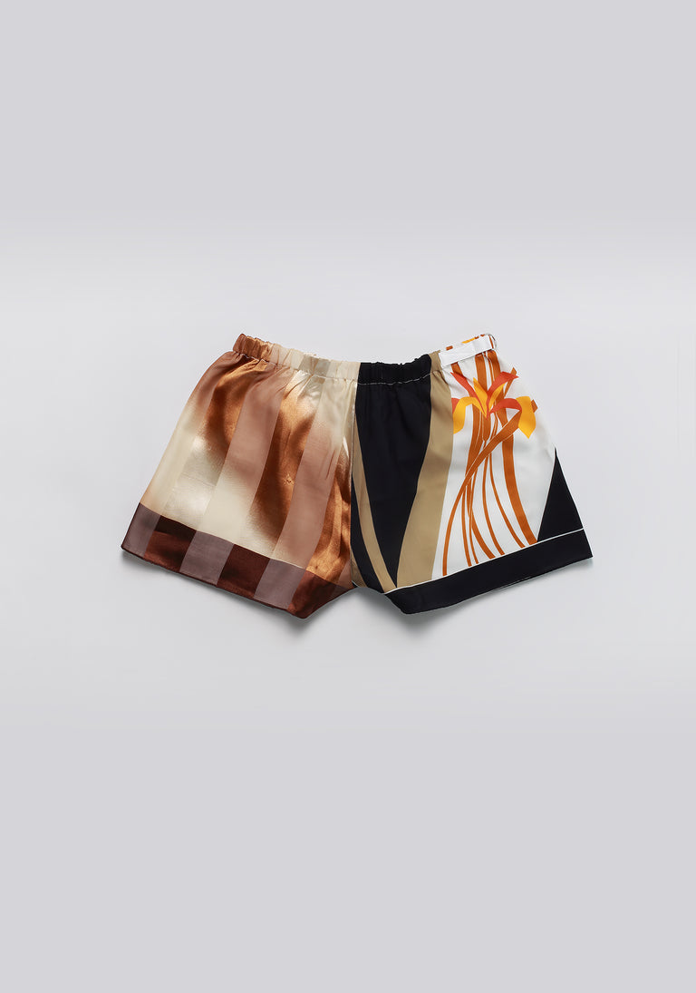 Silk Scarf Split Elasticated Short