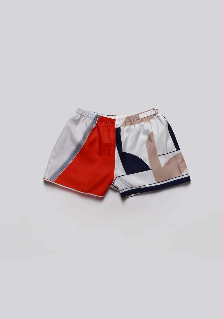 Silk Scarf Split Elasticated Short