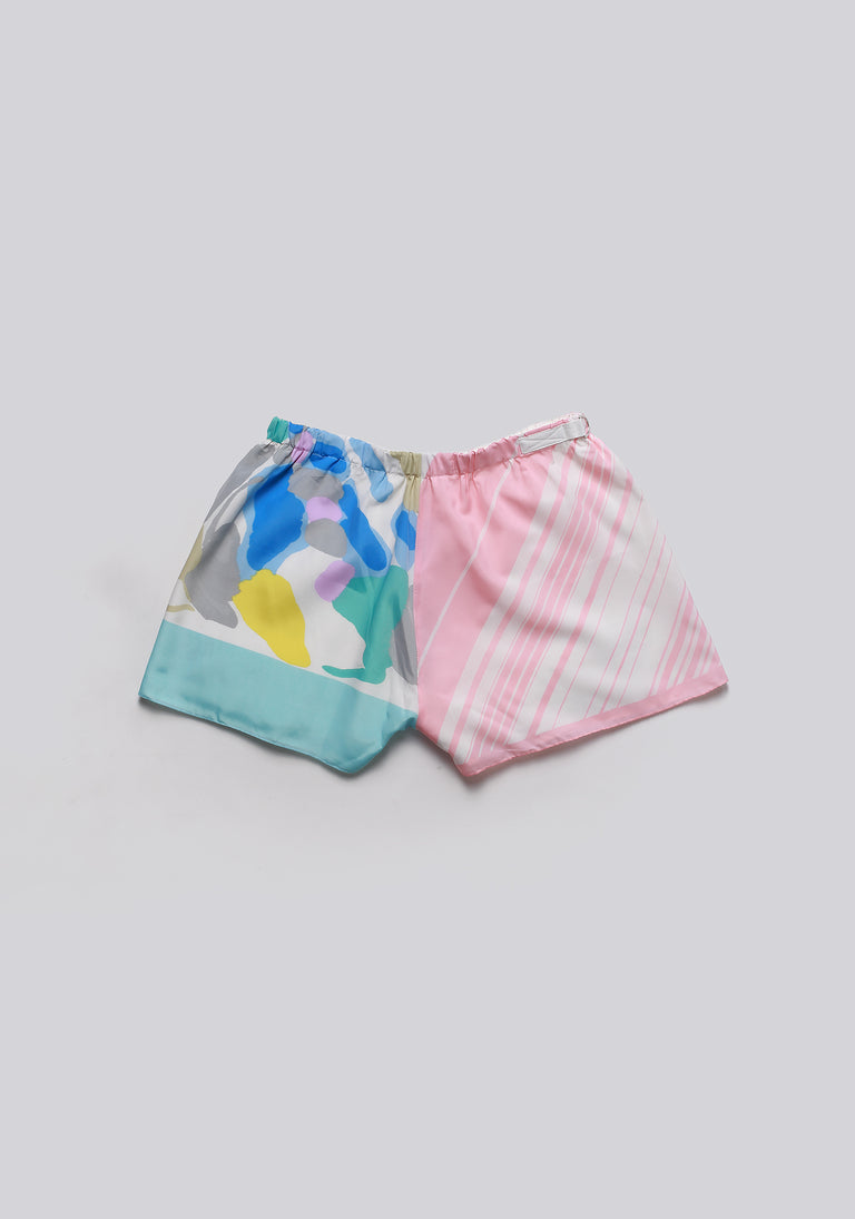 Silk Scarf Split Elasticated Short