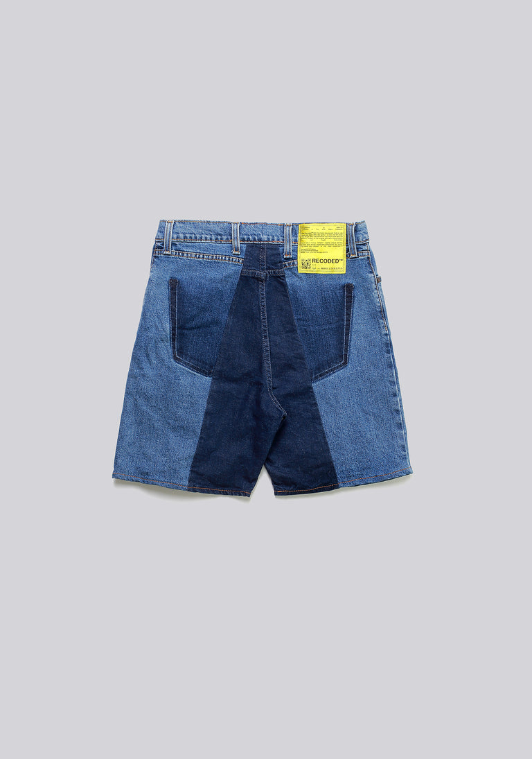 Large Biais Cut Split Denim Shorts