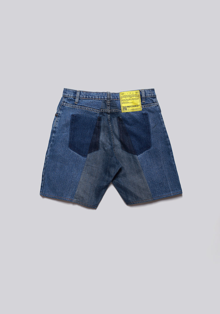 Large Biais Cut Split Denim Shorts