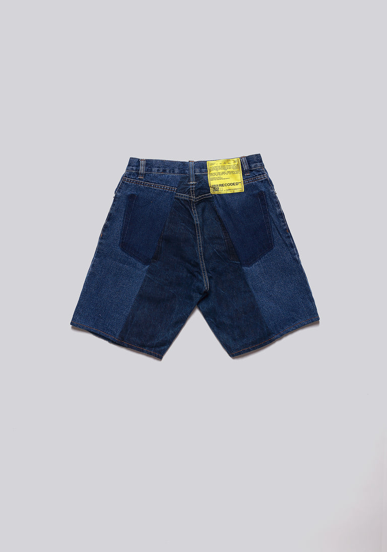 Large Biais Cut Split Denim Shorts