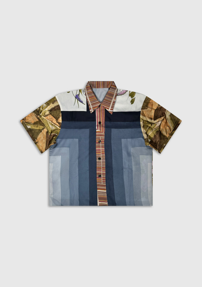Patchwork Scarf Shirt