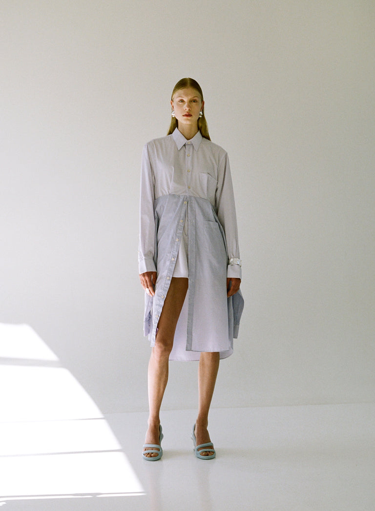 DOUBLE SHIRT DRESS LILAC