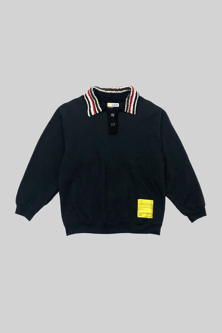 Knit Polo Sweatshirt