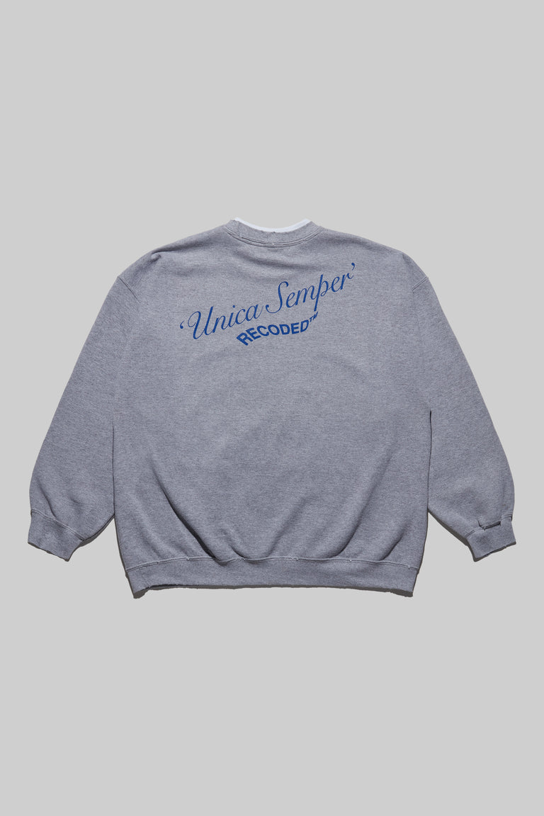 Monochromatic 'Unica Semper' Crewneck Sweatshirt