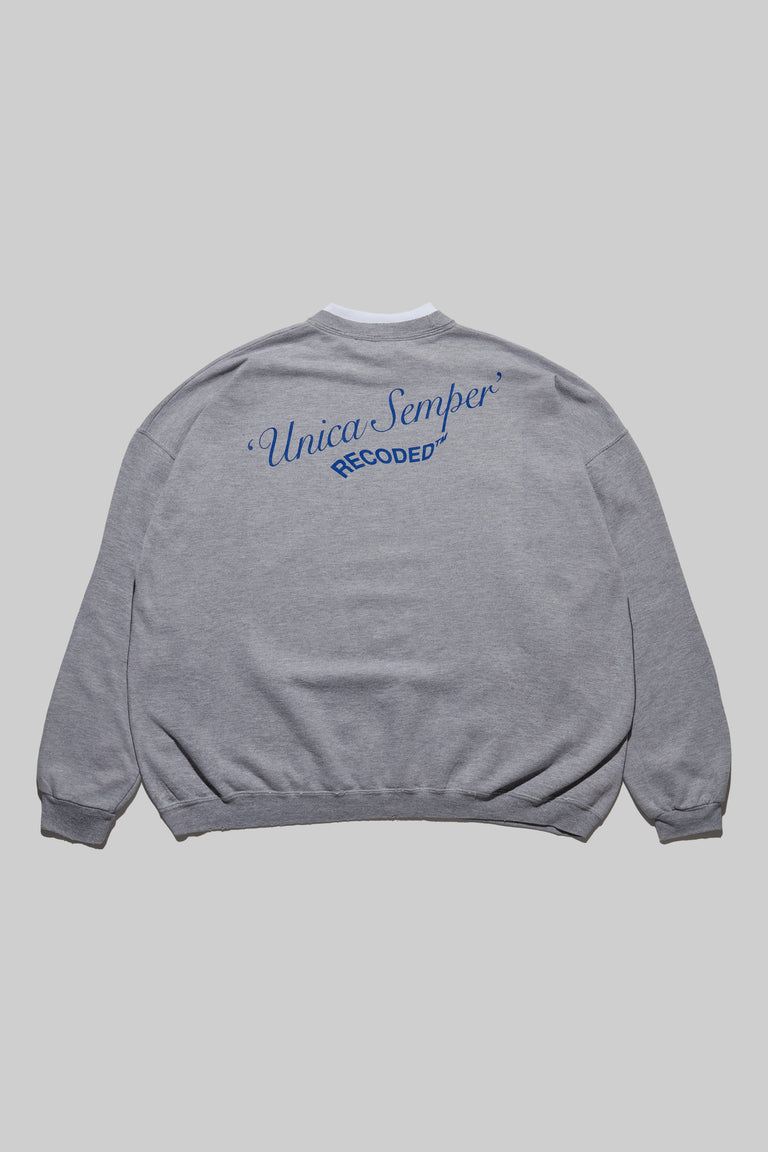 Monochromatic 'Unica Semper' Crewneck Sweatshirt