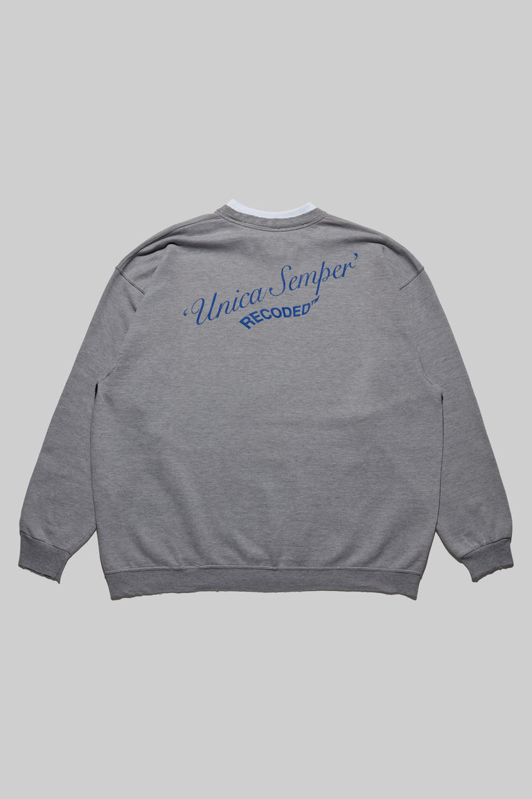 Monochromatic 'Unica Semper' Crewneck Sweatshirt