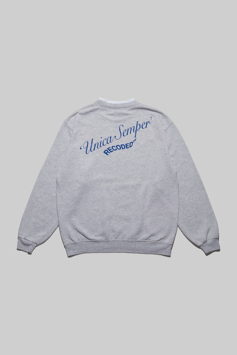 Monochromatic 'Unica Semper' Crewneck Sweatshirt