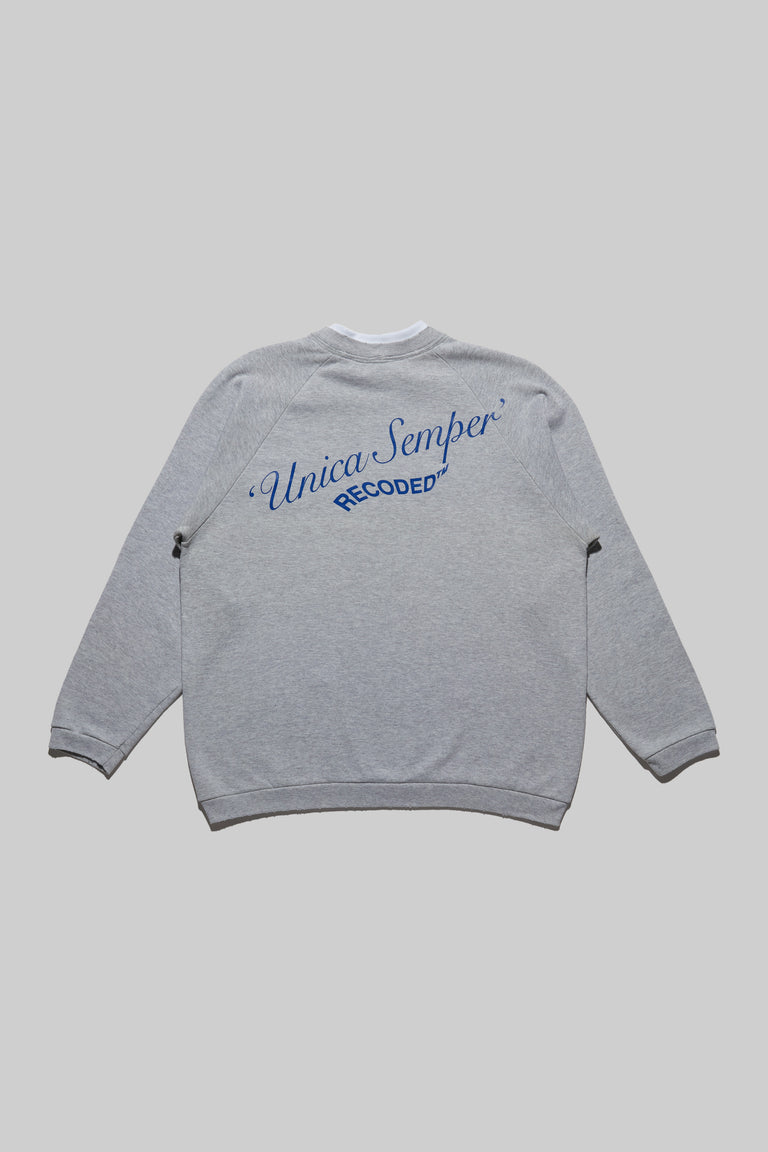 Monochromatic 'Unica Semper' Crewneck Sweatshirt