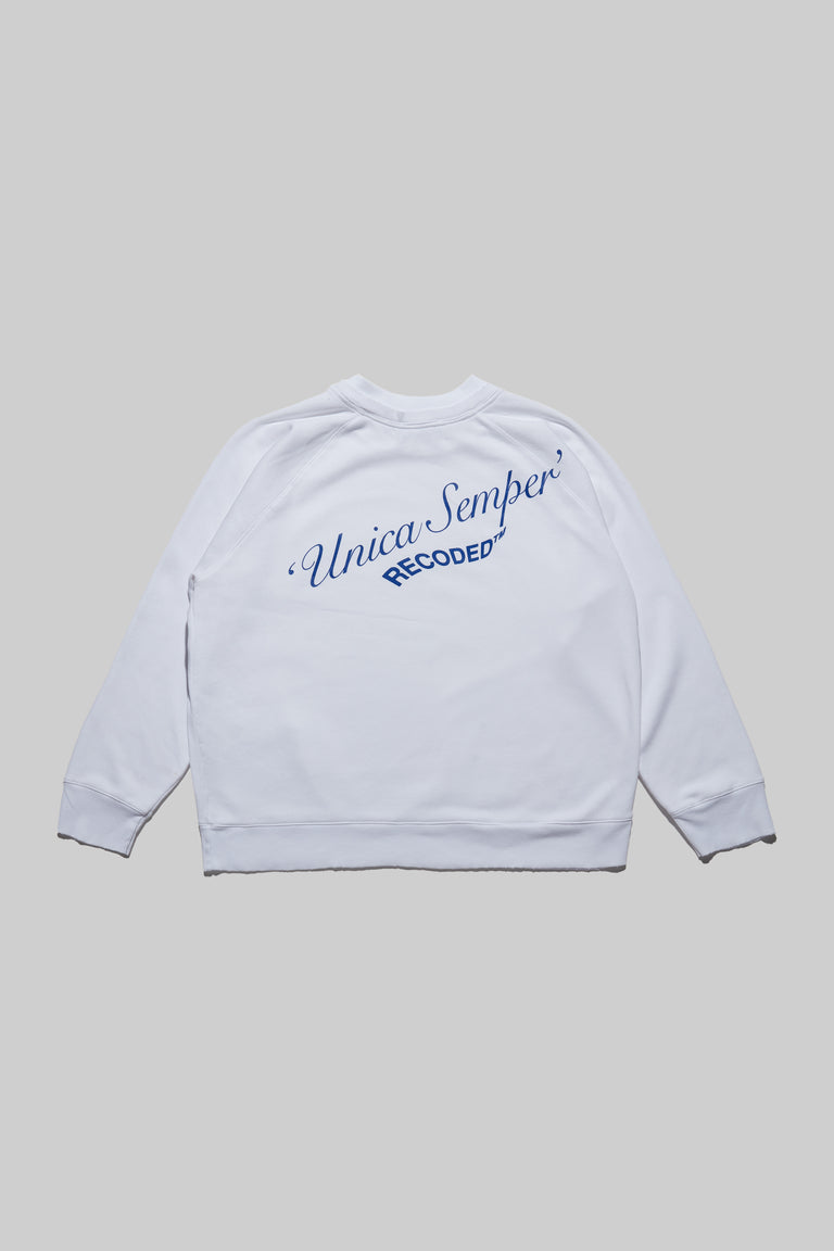 Monochromatic 'Unica Semper' Crewneck Sweatshirt