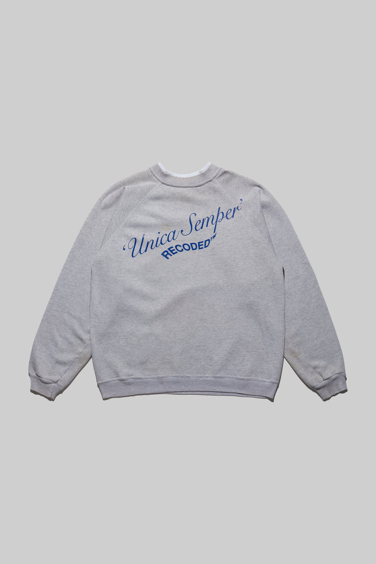 Monochromatic 'Unica Semper' Crewneck Sweatshirt