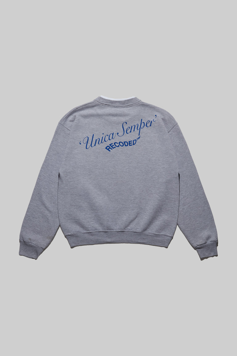 Monochromatic 'Unica Semper' Crewneck Sweatshirt