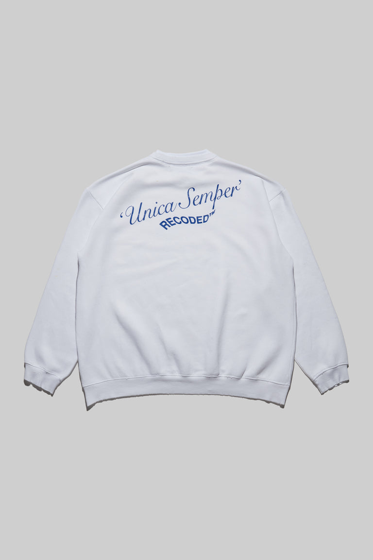 Monochromatic 'Unica Semper' Crewneck Sweatshirt