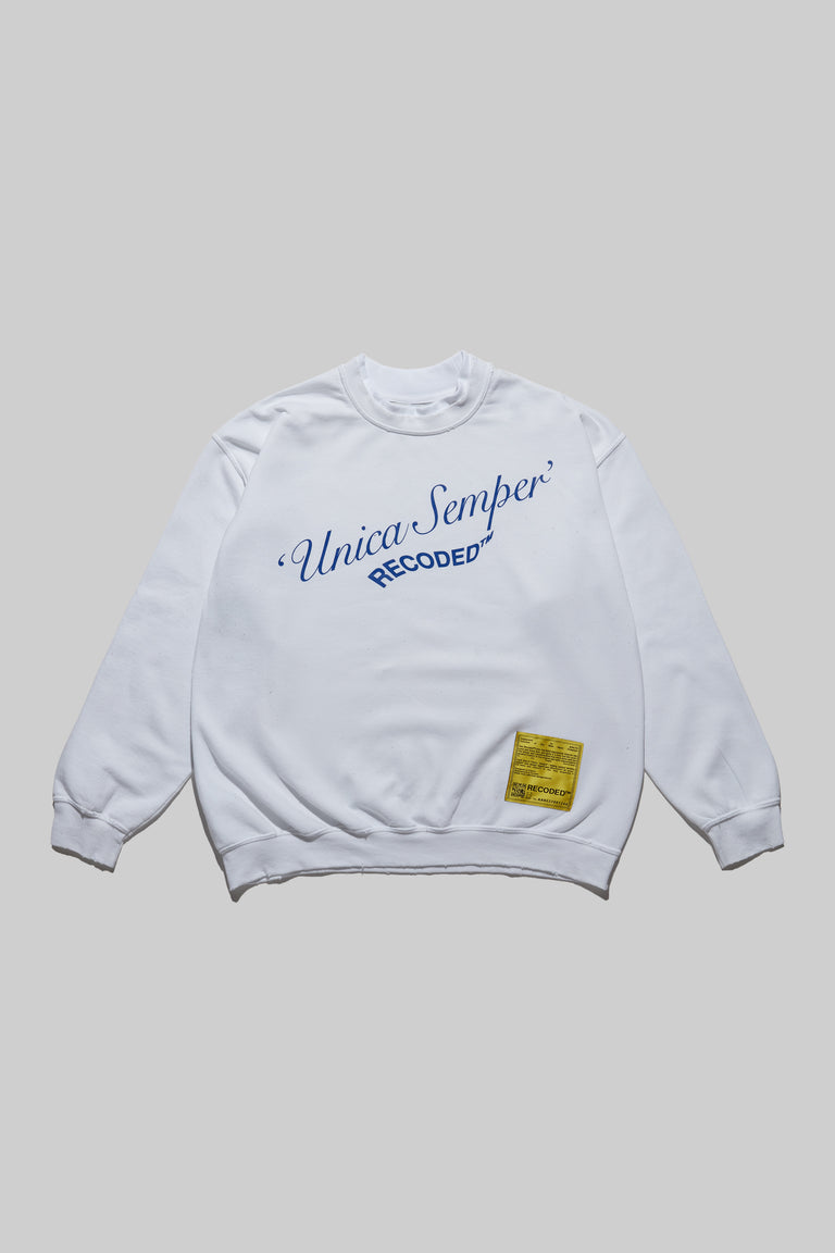 Monochromatic 'Unica Semper' Crewneck Sweatshirt