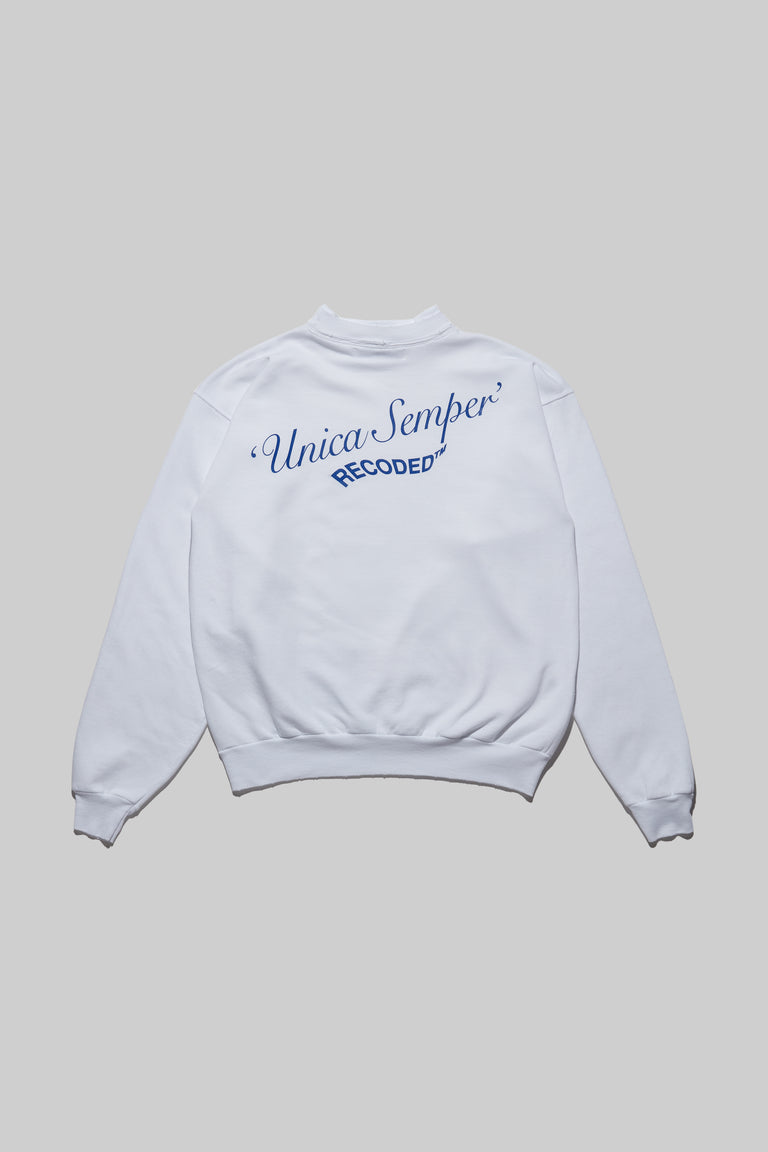 Monochromatic 'Unica Semper' Crewneck Sweatshirt