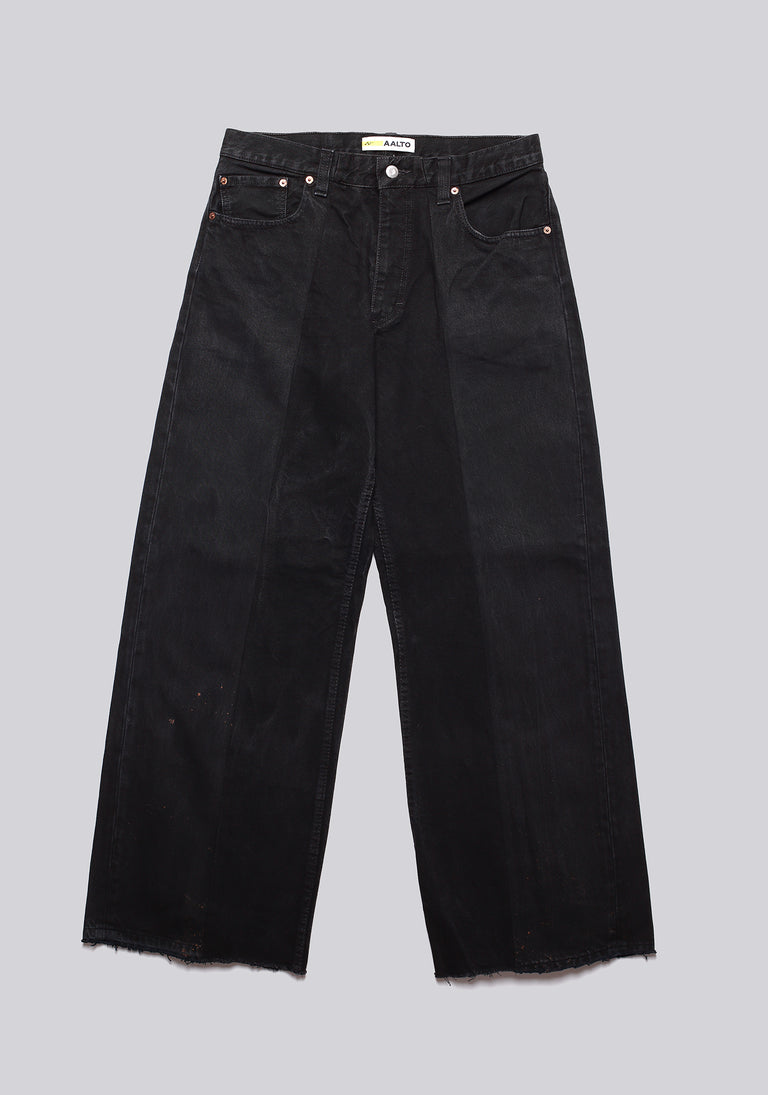 Large Biais Cut Split Denim