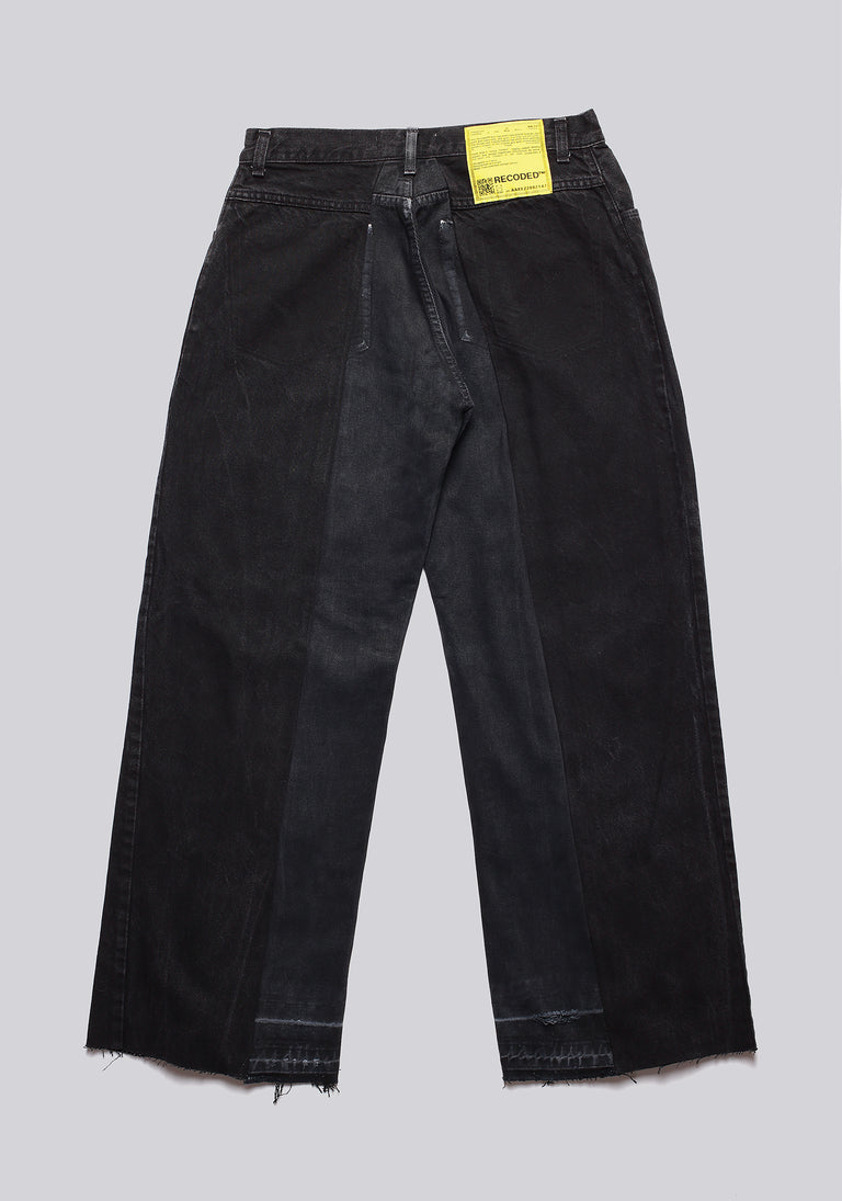 Large Biais Cut Split Denim