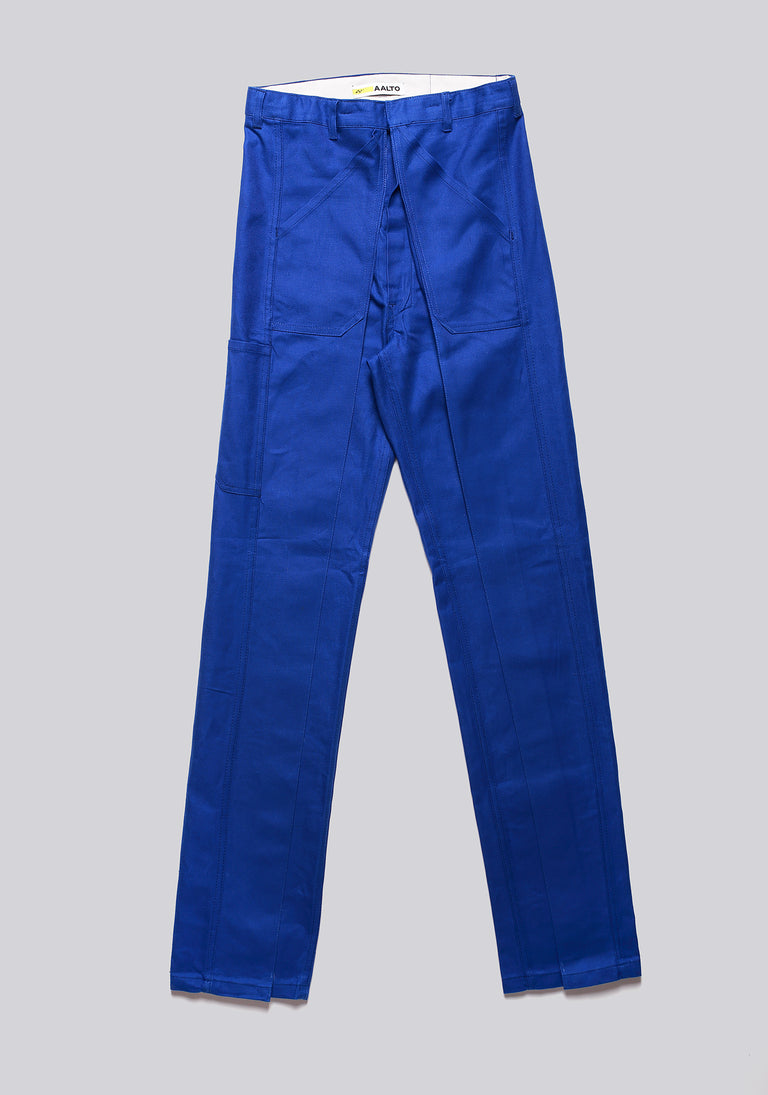 Worker Blue Front Pleat Trousers