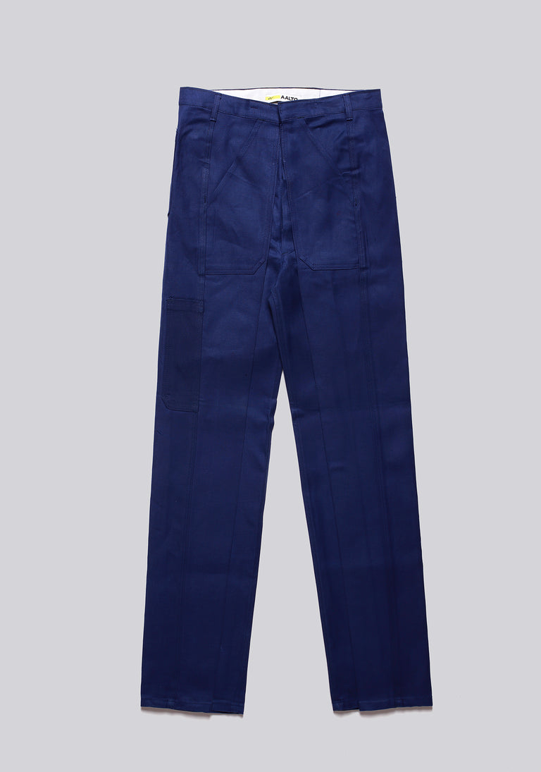 Worker Blue Front Pleat Trousers