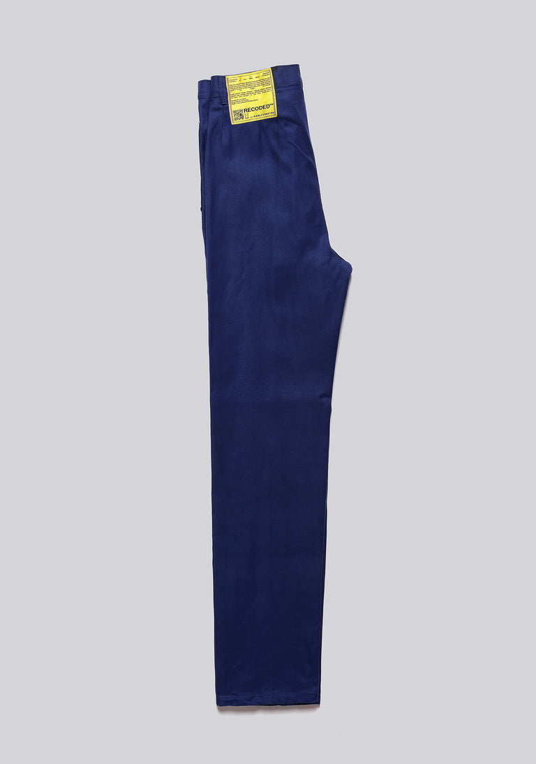 Worker Blue Front Pleat Trousers