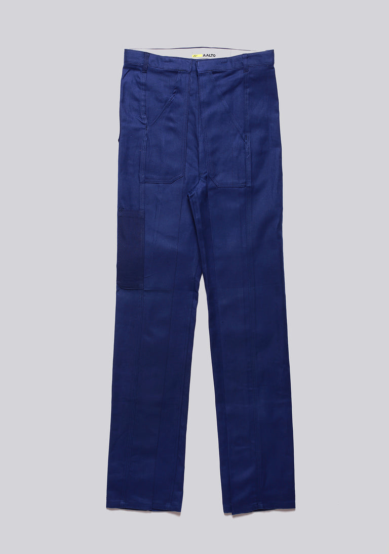 Worker Blue Front Pleat Trousers