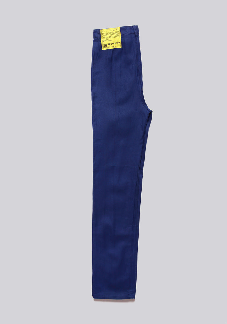 Worker Blue Front Pleat Trousers