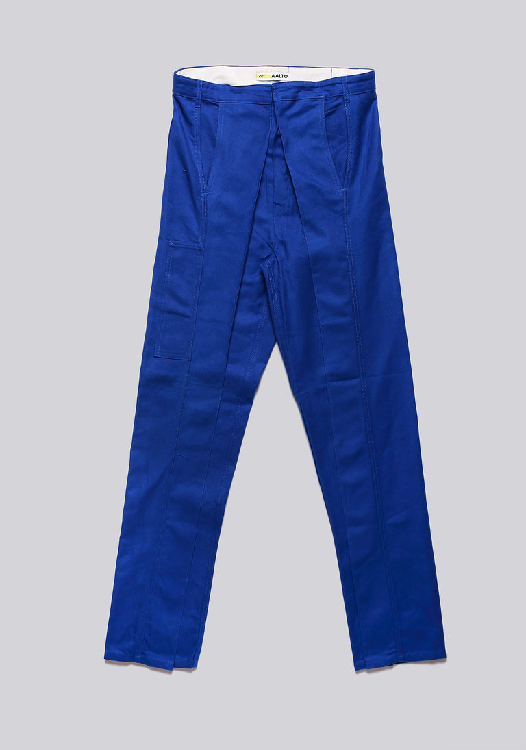 Worker Blue Front Pleat Trousers