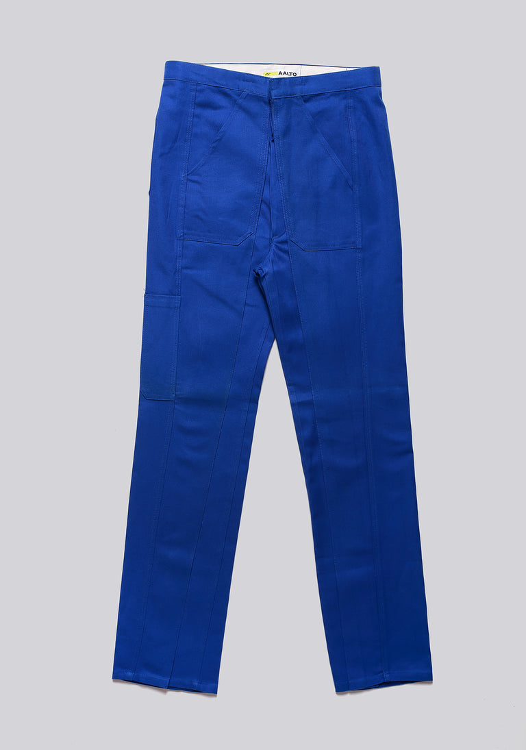 Worker Blue Front Pleat Trousers