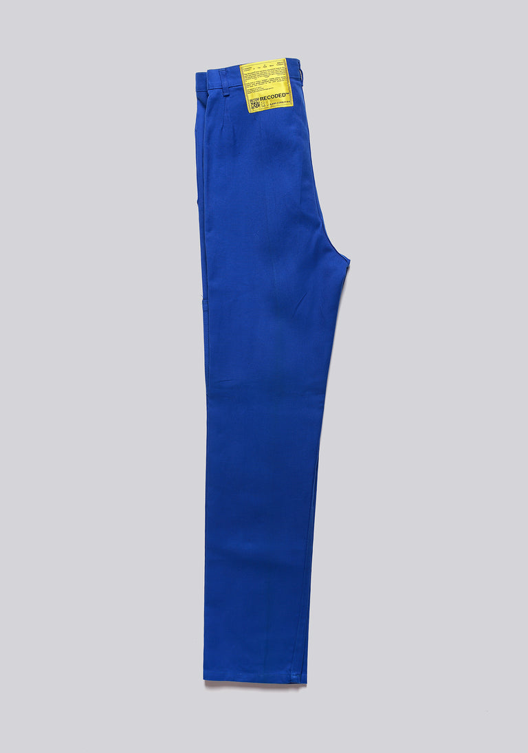 Worker Blue Front Pleat Trousers