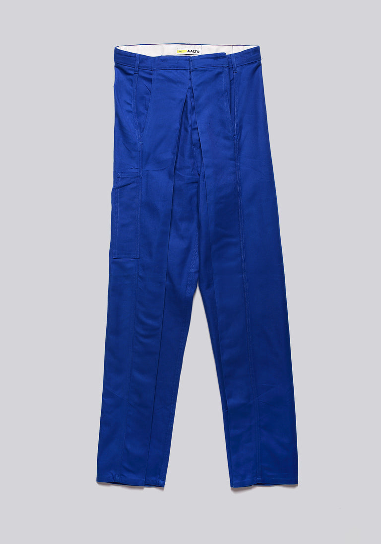 Worker Blue Front Pleat Trousers