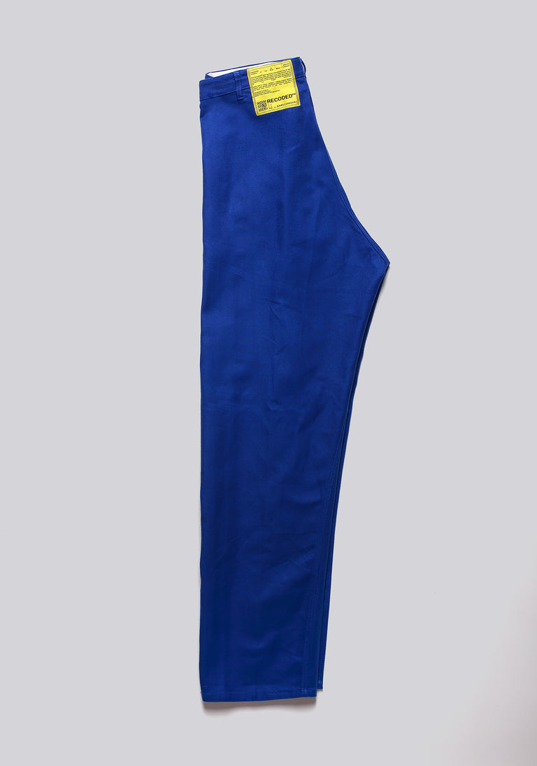 Worker Blue Front Pleat Trousers
