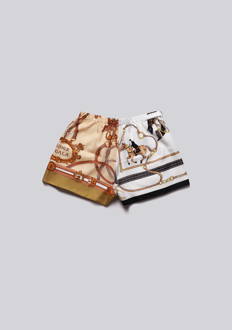 Silk Scarf Split Elasticated Short