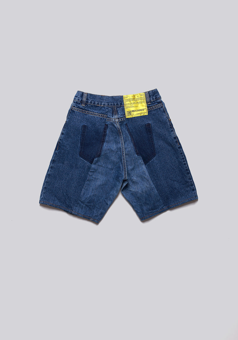 Large Biais Cut Split Denim Shorts