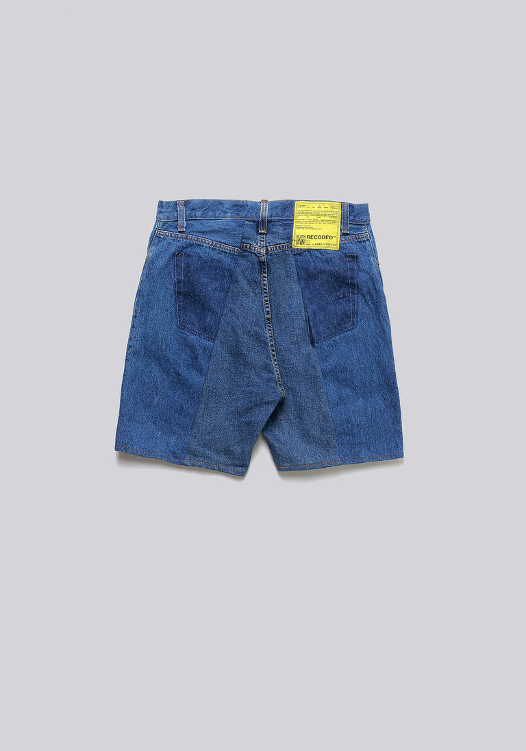 Large Biais Cut Split Denim Shorts